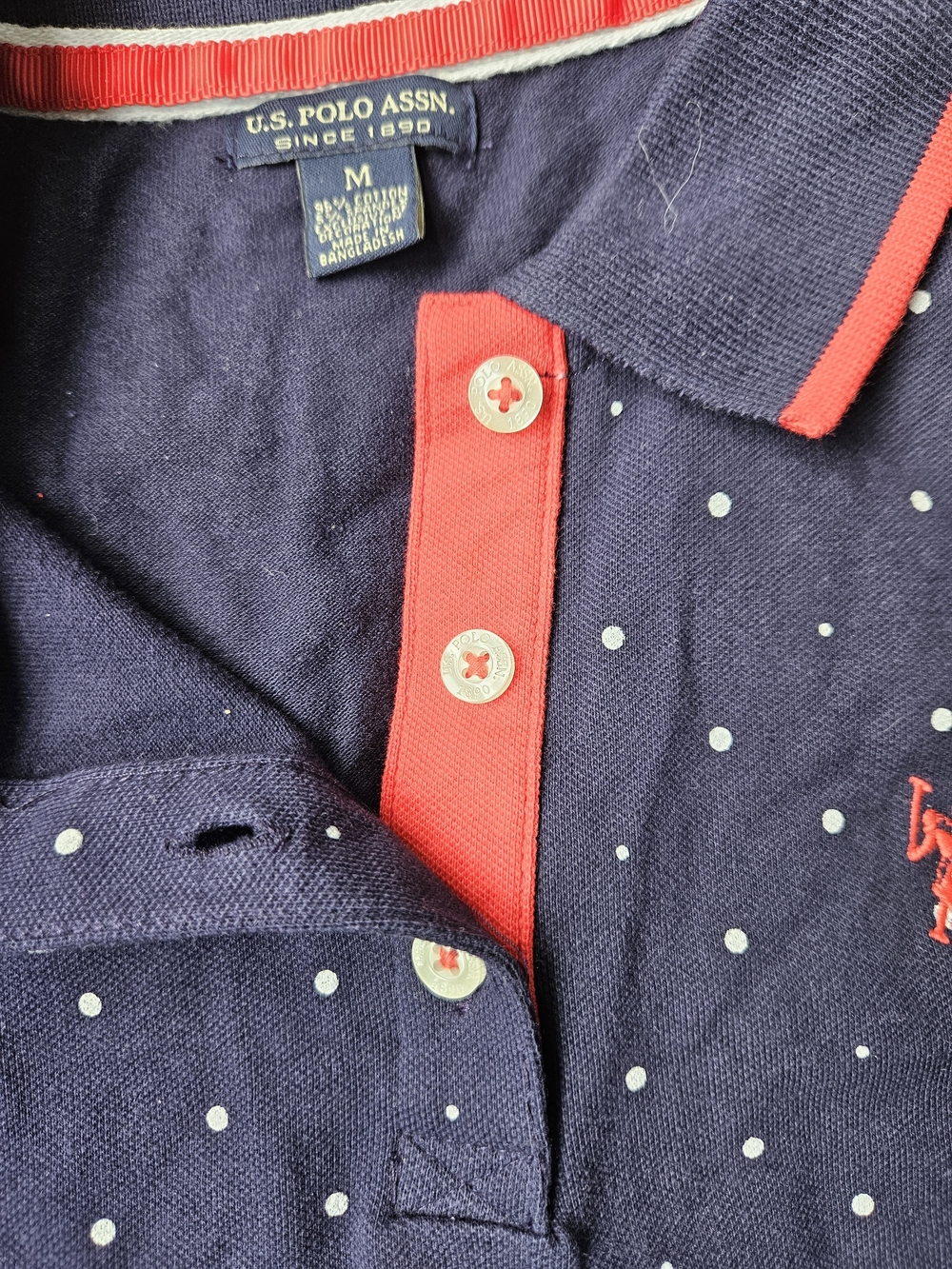 U.S. Polo Assn. Navy Polo with Red and White Trim - Picture 6 of 12